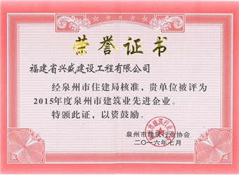 2015年度先進(jìn)企業(yè)